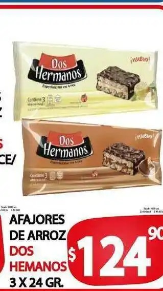 Supermercados Mariano Max Afajores De Arroz Dos Hemanos 3x24 gr oferta