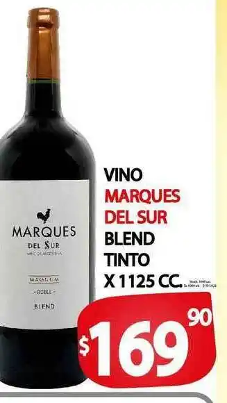 Vino Marques Del Sur Blend Tinto x1125 cc
