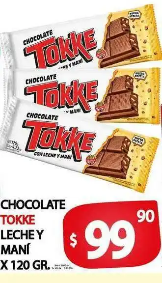 Supermercados Mariano Max Chocolate Tokke Leche Y Maní x120 gr oferta