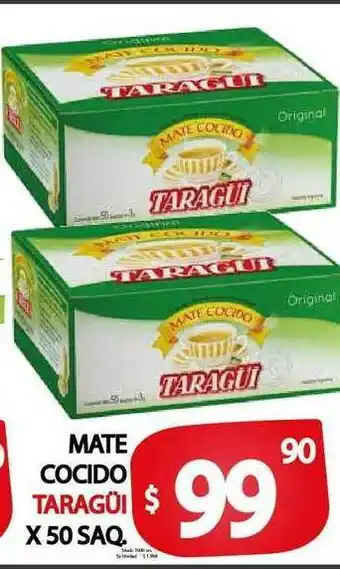 Supermercados Mariano Max Mate Cocido Taragüi x50 saq oferta