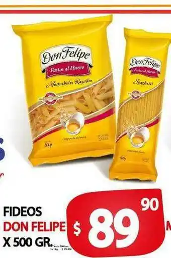 Supermercados Mariano Max Fideos Don Felipe x500 gr oferta