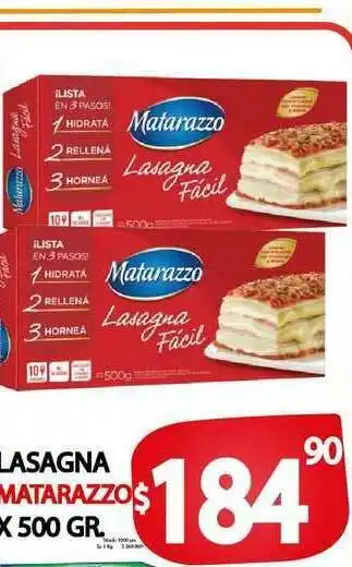 Supermercados Mariano Max Lasagna Matarazzo x500 gr oferta