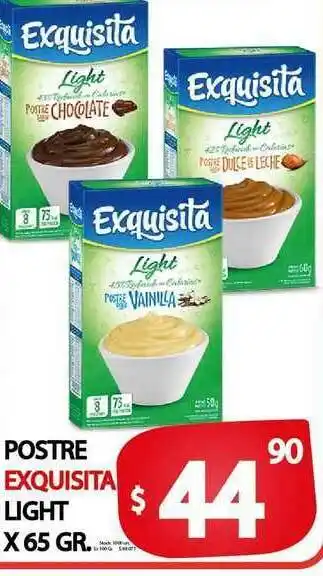 Supermercados Mariano Max Postre Exquisita Light x65 gr oferta