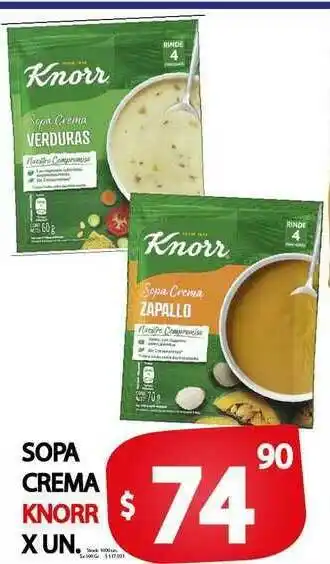 Supermercados Mariano Max Sopa Crema Knorr oferta