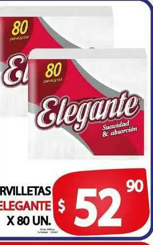 Supermercados Mariano Max Servilletas Elegante x80 un oferta