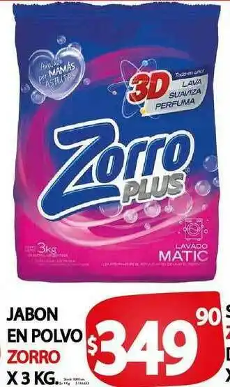 Supermercados Mariano Max Jabon En Polvo Zorro x3 kg oferta