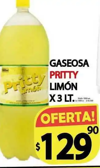 Supermercados Mariano Max Gaseosa Pritty Limón x3 lt oferta