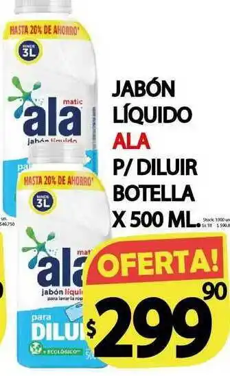 Supermercados Mariano Max Jabón Líquido Ala P Diluir Botella x500 ml oferta
