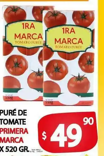 Supermercados Mariano Max Puré De Tomate Primera Marca 520 gr oferta