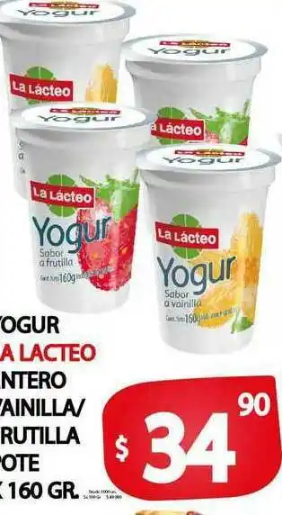 Supermercados Mariano Max Yogur La Lacteo Entero Vainilla Frutilla x160 gr oferta