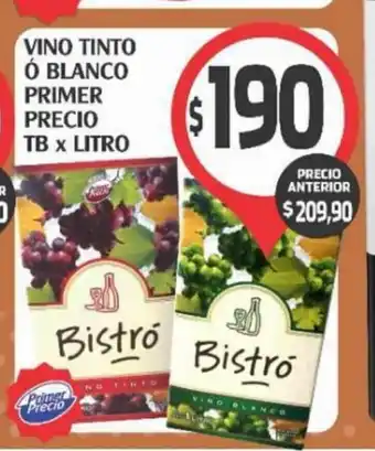 Supermercados Malambo Vino Tinto Ó Blanco Primer Precio TB x Litro oferta