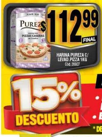 Supermercados Yaguar Harina Pureza C/Levad. Pizza 1kg oferta