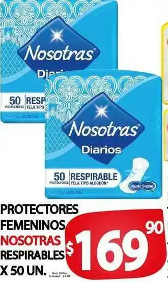 Supermercados Mariano Max Protectores Femeninos Nosotras Respirables x50 un oferta