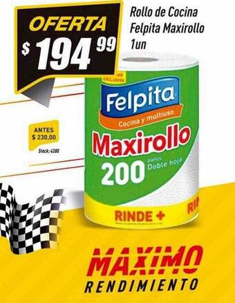 Supermercados Comodin Rollo De Cocina Felpita Maxirollo oferta