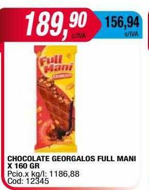 Maxiconsumo Chocolate Georgalos Full Mani oferta