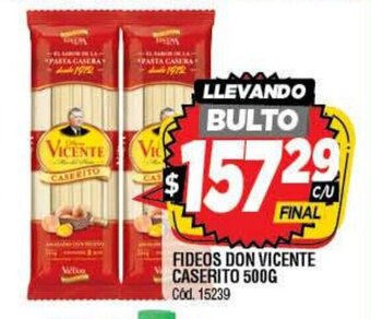 Supermercados Yaguar Don Vicente Fideos Caserito 500 g oferta