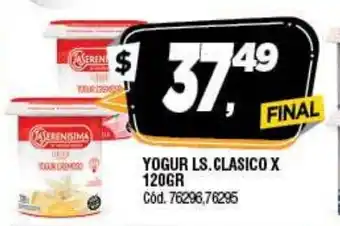 Supermercados Yaguar La Serenisima Yogur x 120 gr. oferta