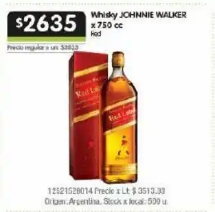 Jumbo Whisky johnnie walker 750cc oferta