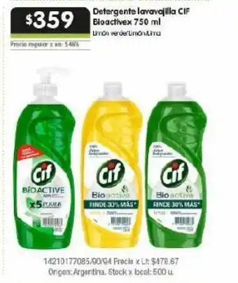Jumbo Detergente lavavajillas cif 750ml oferta