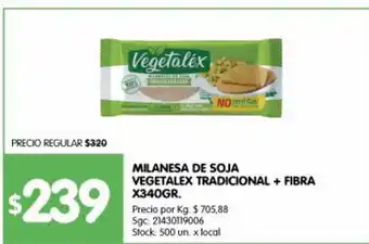 Jumbo Milanesa de soja vegetalex x 340g oferta