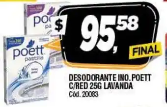Supermercados Yaguar Poett Desodorante Ino. C/Red 25 g Lavanda oferta