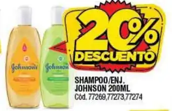 Supermercados Yaguar Johnson Shampoo/Enj. 200 ml oferta