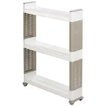Repisa plástica vertical 3 niveles con ruedas