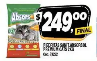 Supermercados Yaguar Absorsol Piedritas Sanit.Premium Cats 2 kg oferta