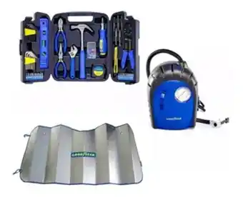 Pinturerias MM Set 129 herramientas + compresor auto + parasol goodyear mm oferta