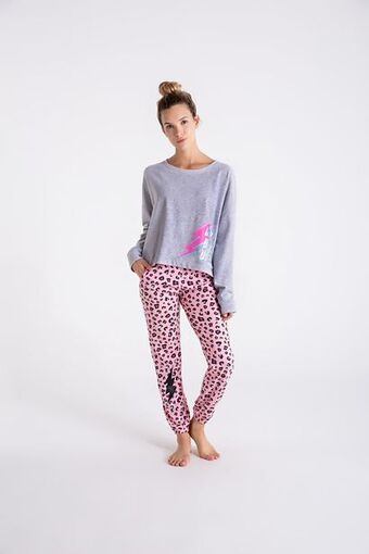 Promesse Pijama buzo con babucha - rebel print oferta