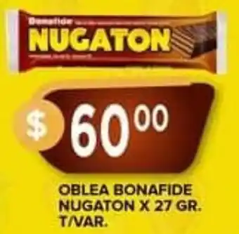 Supermercados Mayor Bonafide Nugaton Oblea x 27 gr. T/Var. oferta