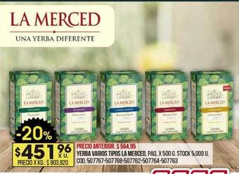 Coto Yerba Varios Tipos La Merced oferta