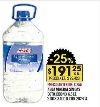 Coto Agua Mineral Sin Gas Coto oferta