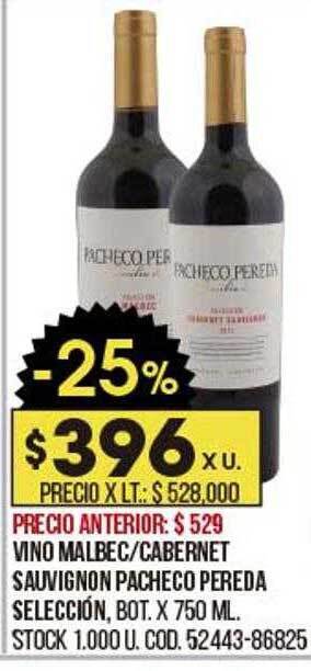 Coto Vino Malbec Cabernet Sauvignon Pacheco Pereda Selección oferta