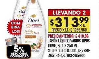 Coto Jabón Líquido Varios Tipos Dove oferta