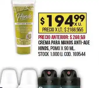 Coto Crema Para Manos Anti-age Hinds oferta
