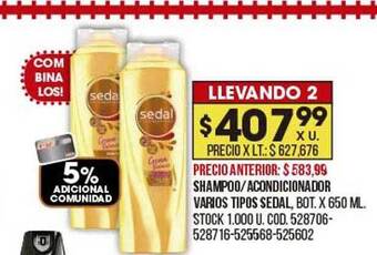 Coto Shampoo Acondicionador Varios Tipos Sedal oferta
