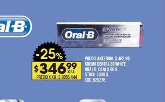 Coto Crema Dental 3d White Oral B oferta
