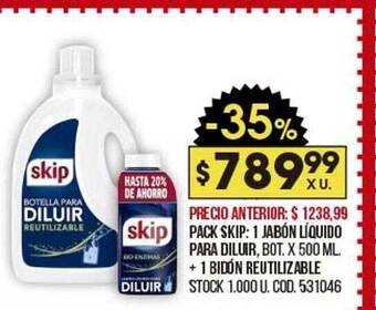 Coto Pack Skip: 1 Jabón Líquido Para Diluir oferta