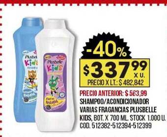 Coto Shampoo Acondicionador Varias Fragancias Plusbelle Kids oferta