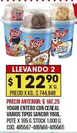 Coto Yogurt Entero Con Cereal Varios Tipso Sancor Yogs oferta