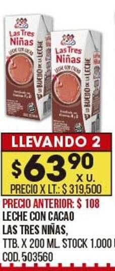 Coto Leche Con Cacao Las Tres Niñas oferta