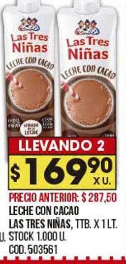 Coto Leche Con Cacao Las Tres Niñas oferta