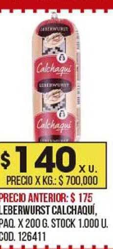 Coto Leberwurst Calchaquí oferta