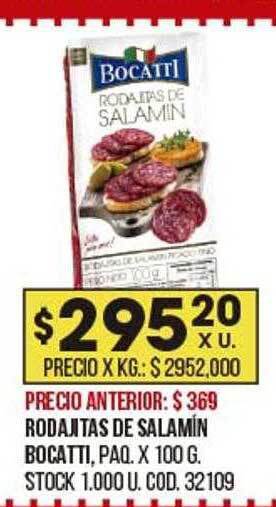 Coto Rodajitas De Salamín Bocatti oferta