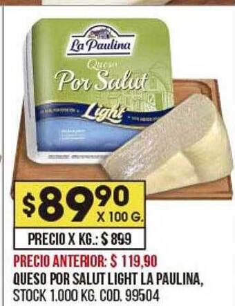 Coto Queso Por Salut Light La Paulina oferta