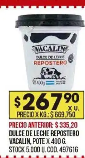 Coto Dulce De Leche Repostero Vacalin oferta