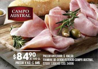 Coto Fiambre De Cerdo Feteado Campo Austral oferta