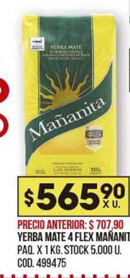 Coto Yerba Mate 4 Flex Mañanita oferta