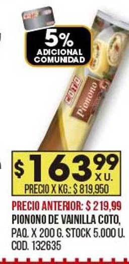 Coto Pionono De Vainilla Coto oferta
